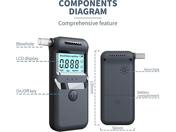 ZukZythepsor Portable Breathalyzer