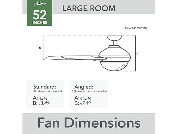 52" Hunter Fan w/Light & Remote - White