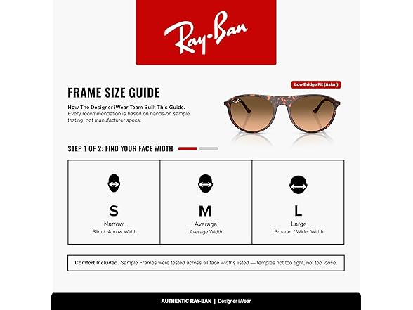 Ray-Ban RB2215F Low Bridge Fit Sunglasses