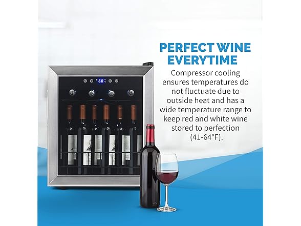 Newair Wine Fridge w/ Digital Thermostat - 16 Bottle