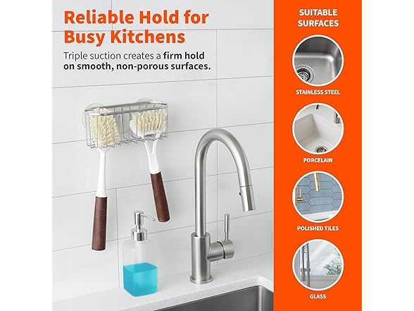 IMUSA Brushed Metal Sponge Holder