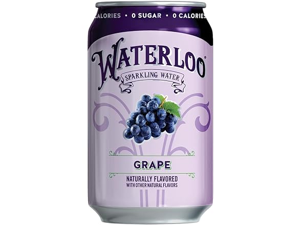 12pk Waterloo Sparkling Water, Grape Naturally Flavored
