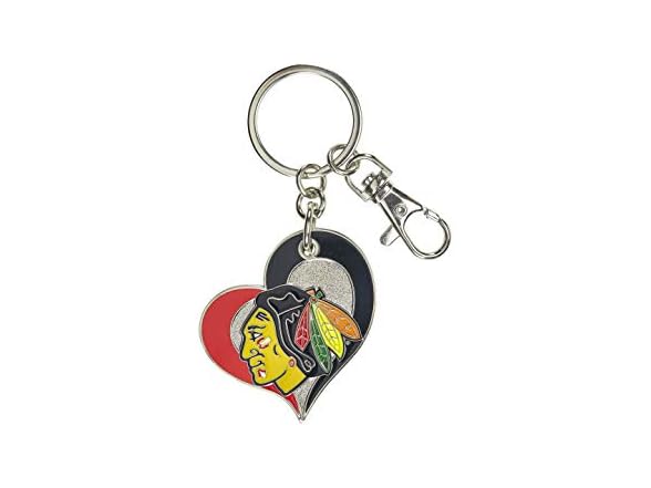 Blackhawks Swirl Heart Key