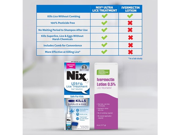 Nix 3.4 Fl Oz 2 Pack Ultra Lice Treatment & Lice Comb