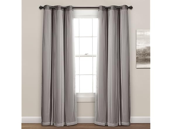 Lush Decor Sheer Grommet Curtains With Insulated Blackout Lining
