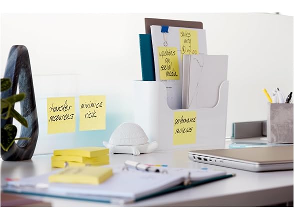 Post-it 100% Recycled Super Sticky Notes, 3 x 3 in, Canary Yellow, 12 Pads