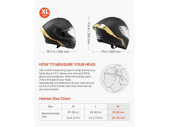 VEVOR Full Face Motorcycle Helmet DOT Approved