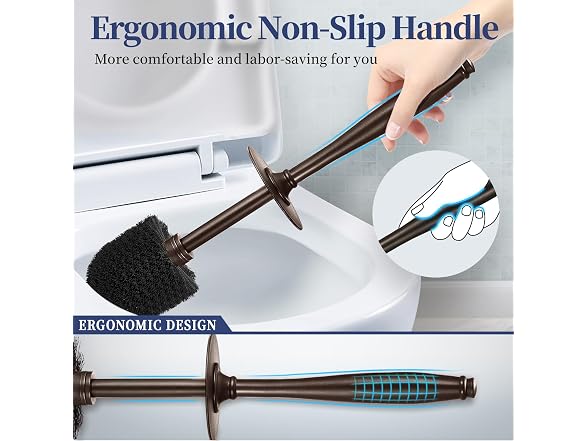 HAMITOR Bronze Toilet Bowl Brush Holder Set - Gallery 4