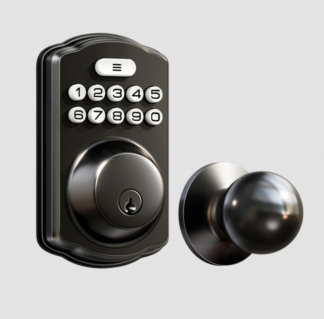 VEISE KS01C Keypad Deadbolt with Knobs Black - Gallery 2