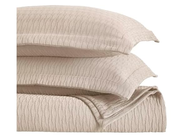 Superior Cotton Bedspread Set Matelasse Weave Diamond Lattice