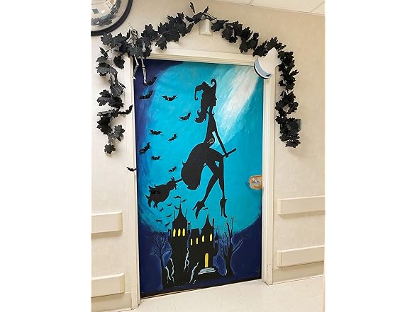 Hananona 2 Pcs Artificial Black Flowers Maple Garlands