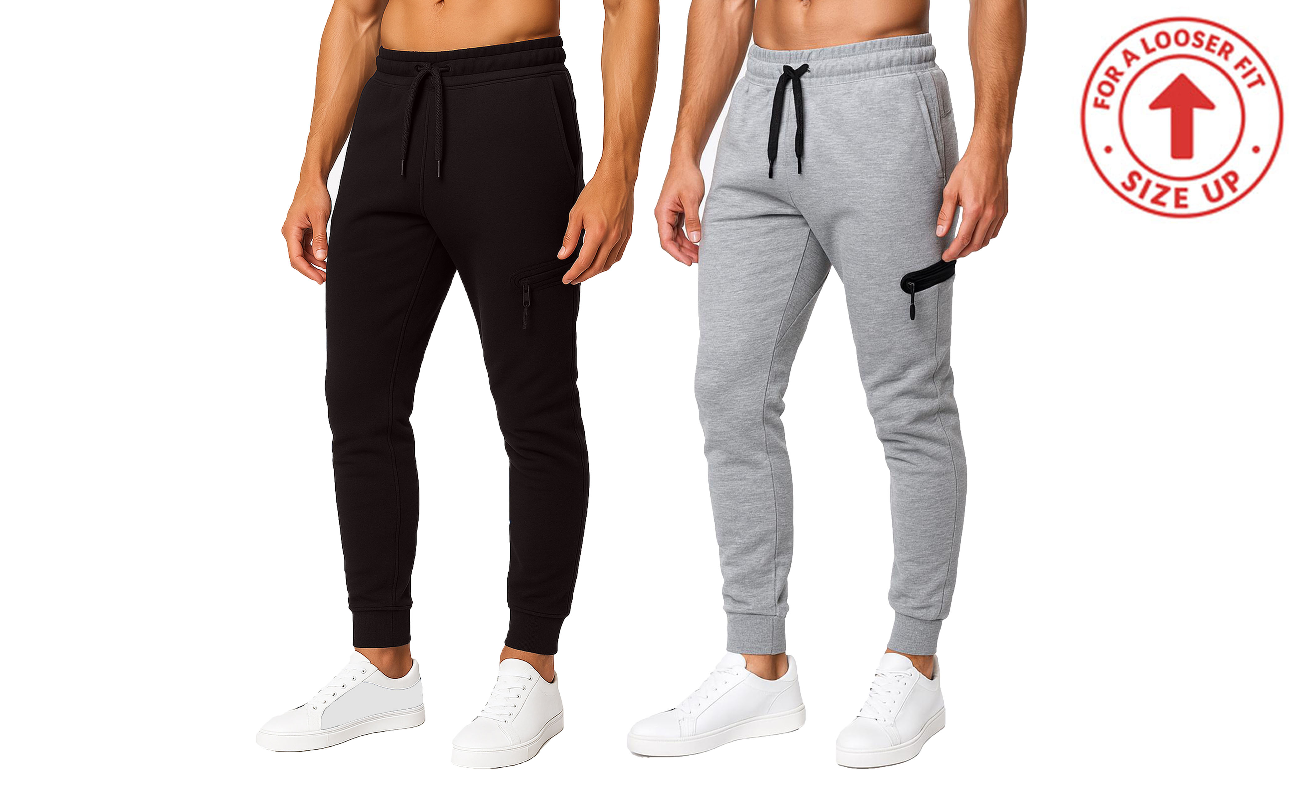 (1 or 2Pk) Mens Tech Fleece Jogger Pants - Gallery 28