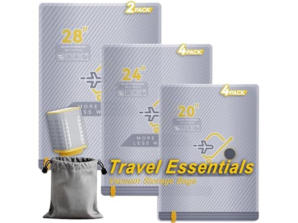 Viokei 25-Pack Vacuum Bags for Travel