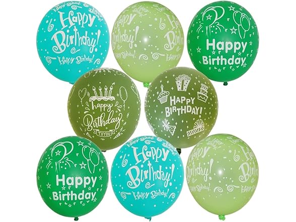 TAIHEBB 52 Pcs Green Birthday Balloons