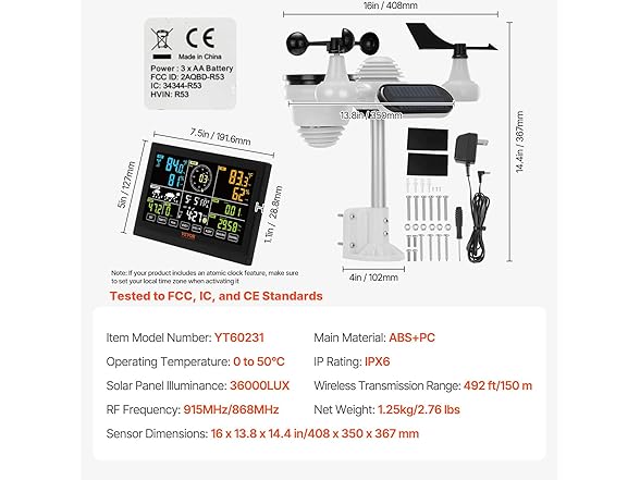 VEVOR 7-in-1 Wireless Weather Station