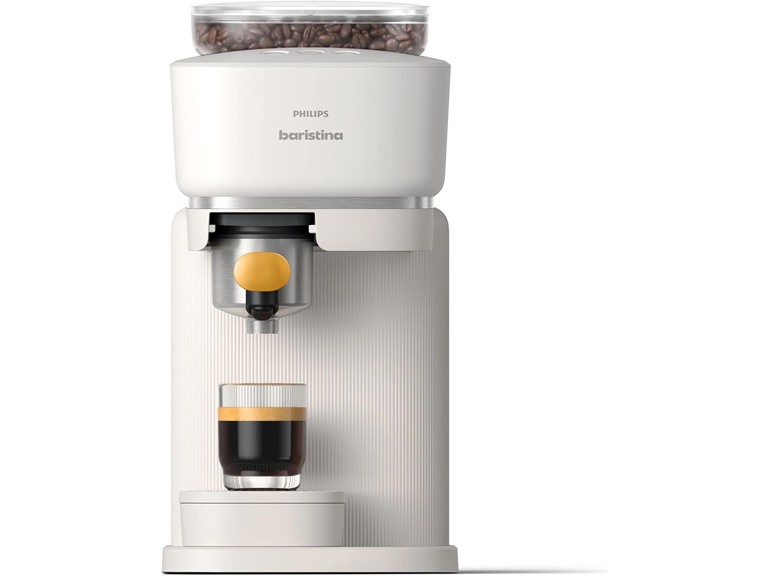 Philips Baristina Espresso Machine, Grind, Tamp & Brew Coffee Beans in One Swipe, Compact