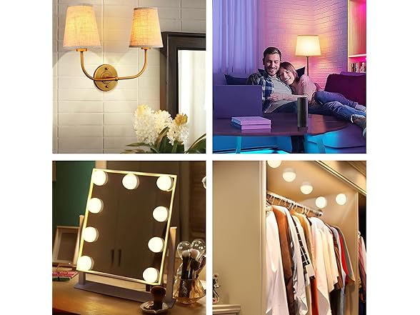 Yochoice 4-Pk E12 Battery Operated Light Bulb