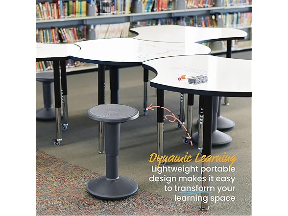 ECR4Kids SitWell Wobble Stool, Grey