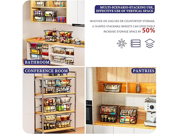 ANJUBAN Stackable Wire Baskets