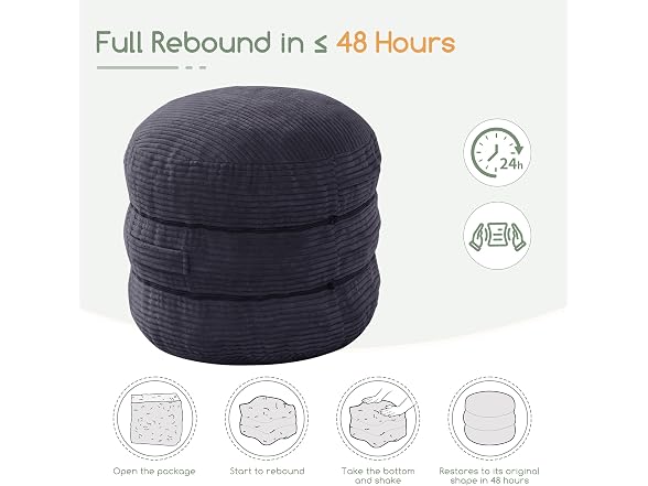 Round Pouf Ottoman, Foam Footrest