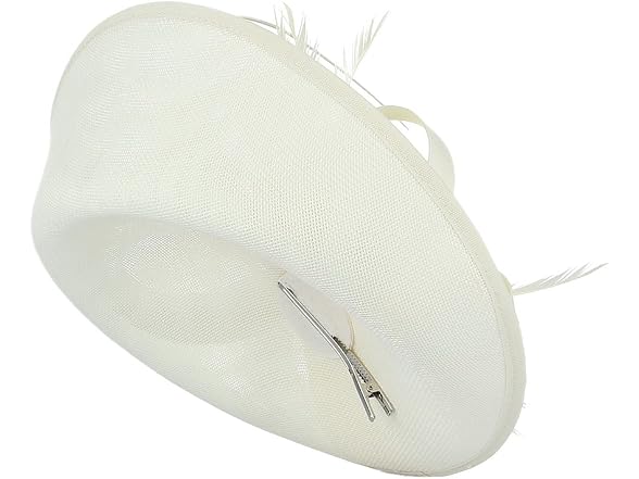 Gemvie Women (7 1/8) Wedding Party Bow Feather Hat