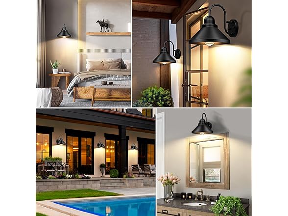 Brightever Gooseneck Outdoor Wall Sconces, 2-Pack
