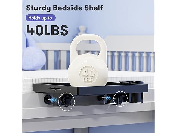 AUZONIMICS Bedside Table Shelf
