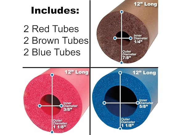 Rehab Advantage Foam Tubing Set 6pc