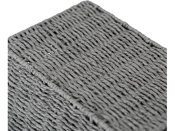 Sukkiri Homu Wicker Storage Basket with Handles, 2-Pack Grey