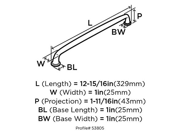 Amerock | Appliance Pull | Polished Nickel | 12 inch