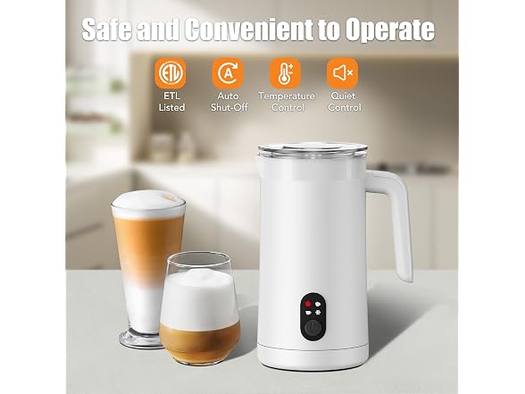 CookSwift White 13.05oz Milk Frother