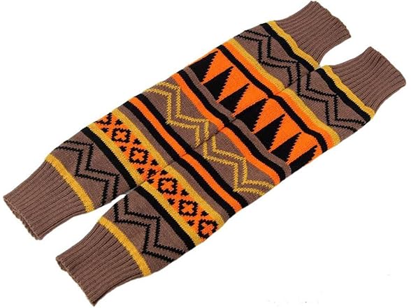 Vigvog Boho Knitted Gaiters Long Leg Warmer Kakhi