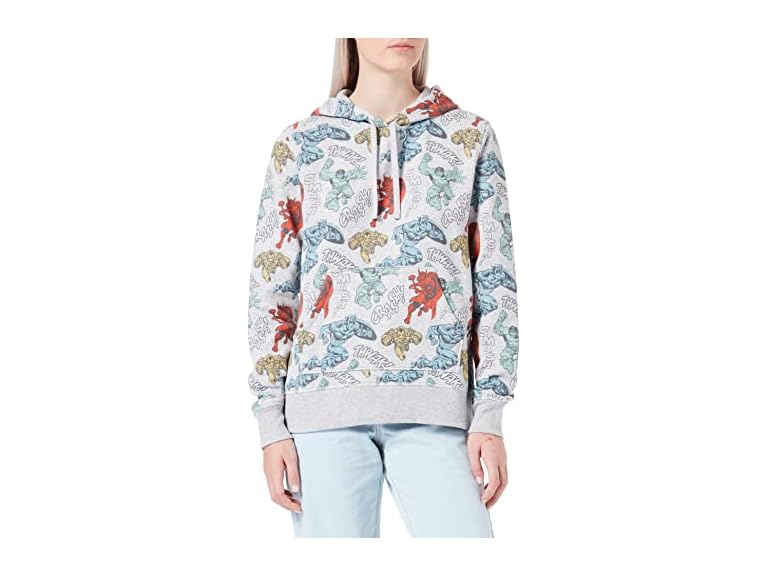 Amazon Essentials Disney | Marvel | Star Wars | Princess Women's Fleece Pullover Hoodie Sweatshirts (Available in Plus Size), Marvel Avengers, 5X
