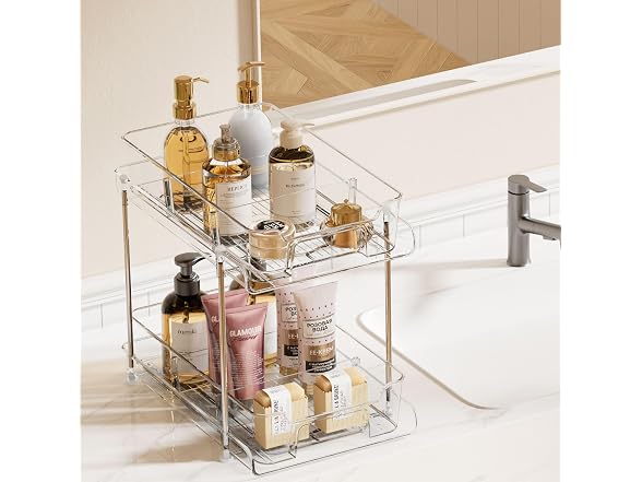 Vtopmart 4 Pack Bathroom Under Sink Organizer with Dividers