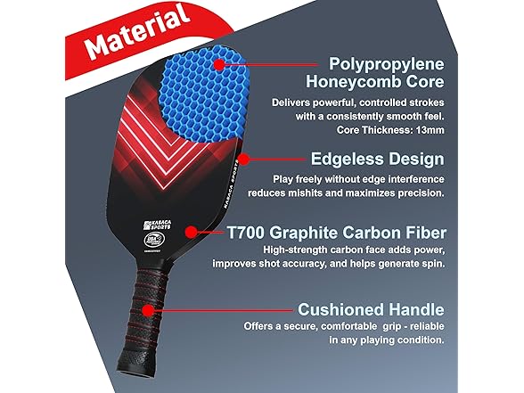 Kasaca Edgeless Pickleball Paddle Beginners