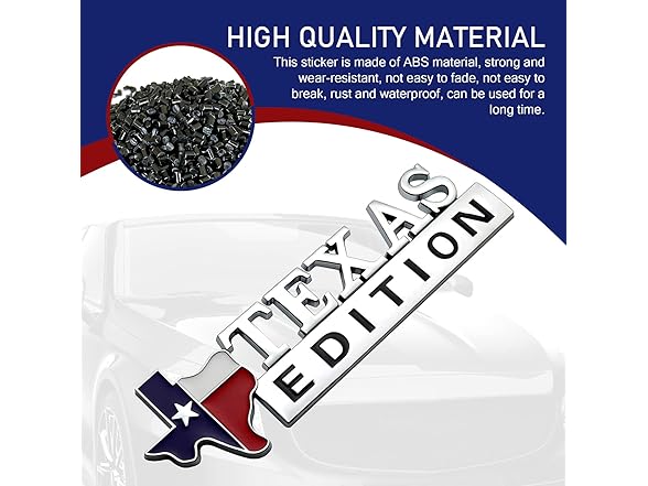 Texas Edition Trunk Decal 2Pcs Silver