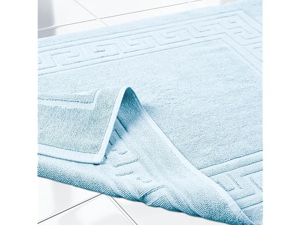 Superior Heavyweight Cotton Bath Mats, Set of 2, 22" x 35", Light Blue