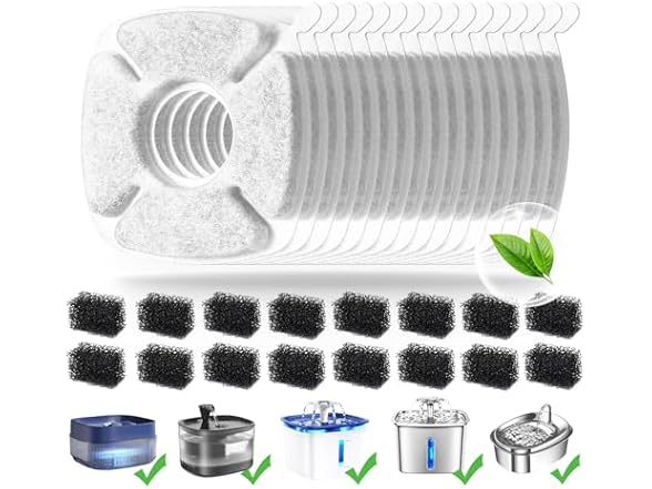 MJYNITE Cat Water Fountain Filters,16 Pack