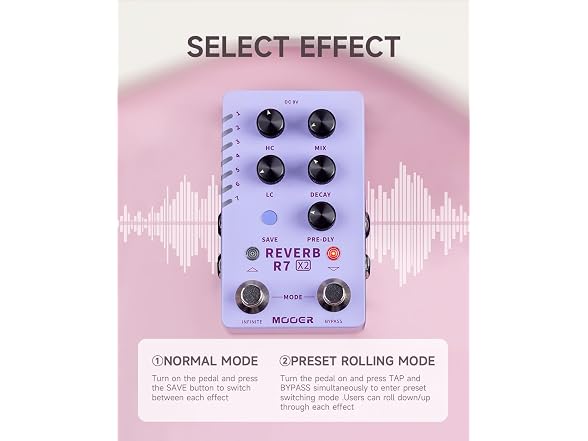 R7 X2 Stereo Multi Reverb Pedal