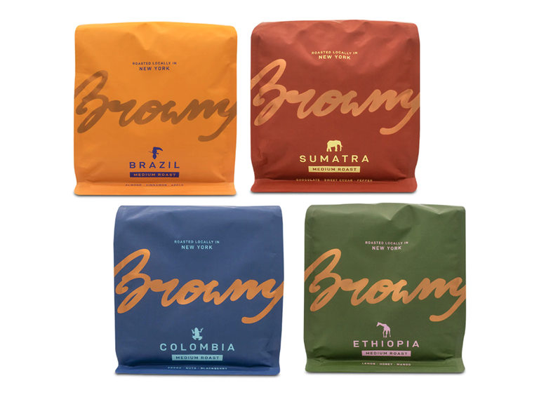 4-Pk Browny Whole Bean Coffee Dk or Med Variety - Gallery 4