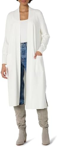 Amazon Essentials Women's Regular Fit Lightweight Duster Length Cardigan Sweater, Eggshell White, XX-Large
