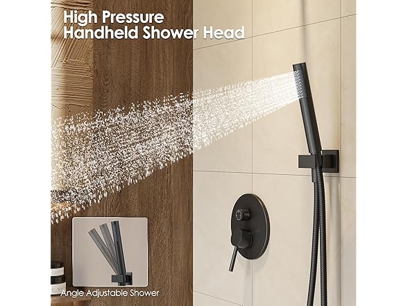 Gabrylly Shower System w/ Tub Spout, 3-Way Shower Valve