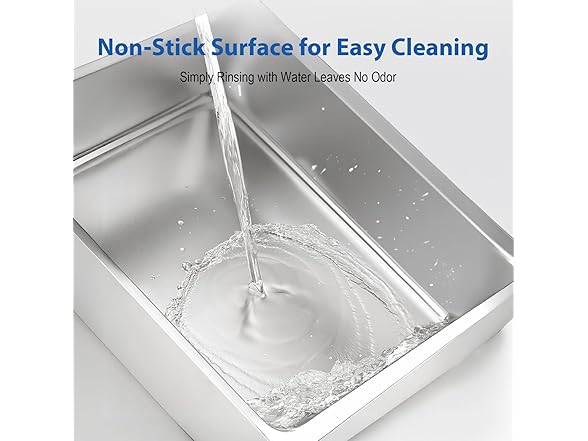 High Sided Stainless Cat Litter Pan