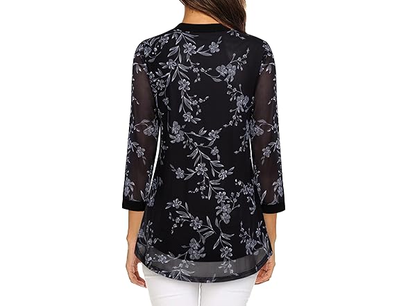 Women’s V Neck 3/4 Sleeve Tunic Top