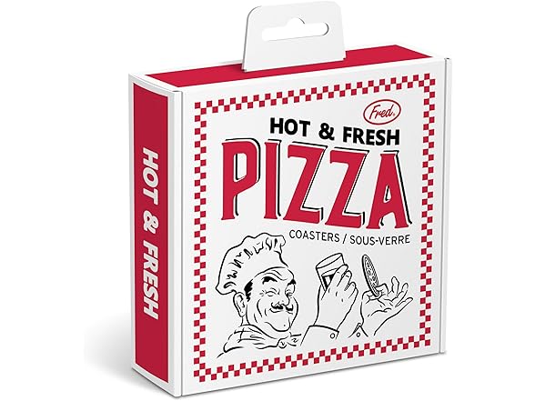 Genuine Fred Pizza Coasters 4pk