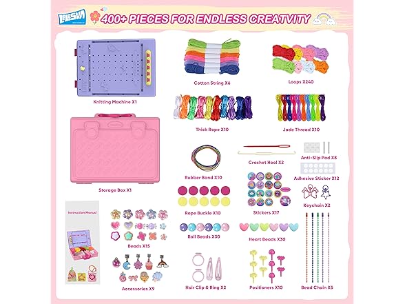 LELESUN Friendship Bracelet and Weaving Loom Kit