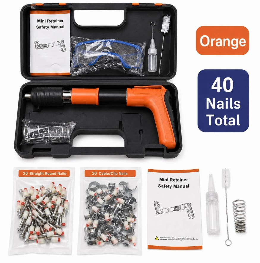 Mini Steel Nail Gun Kit w/ Case & Nails - Gallery 6