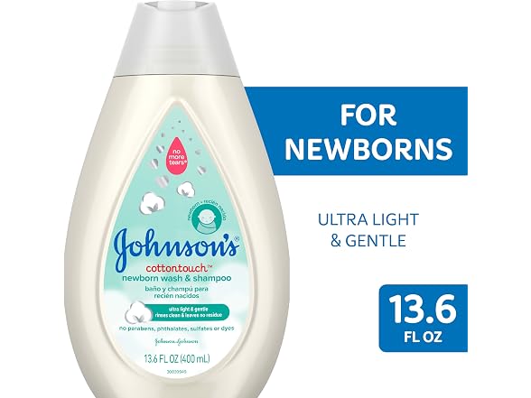 Johnsons CottonTouch Newborn Wash Shampoo 13.6oz