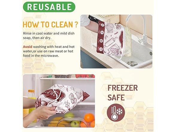 2-Pack Beeswax Bread Bags 