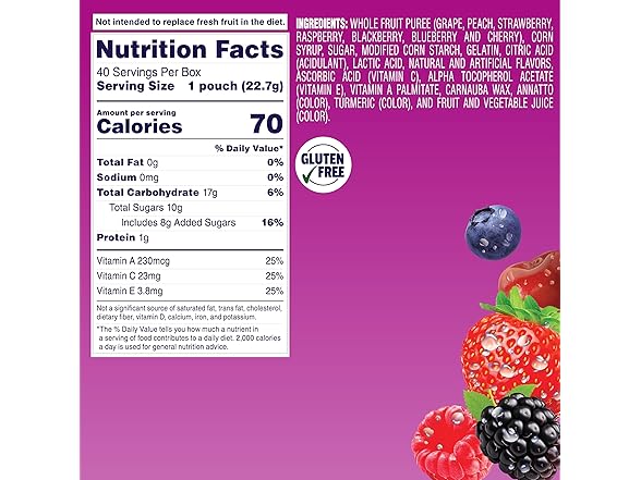 40PK Welch's Fruit Snacks, Berries 'N Cherries